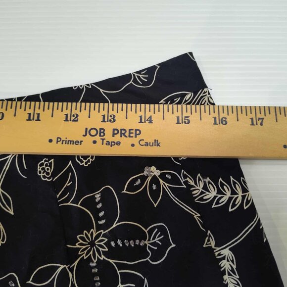 Ann Taylor LOFT Women's Black floral A-Line skirt, sequins & beads size 10 - Picture 10 of 12